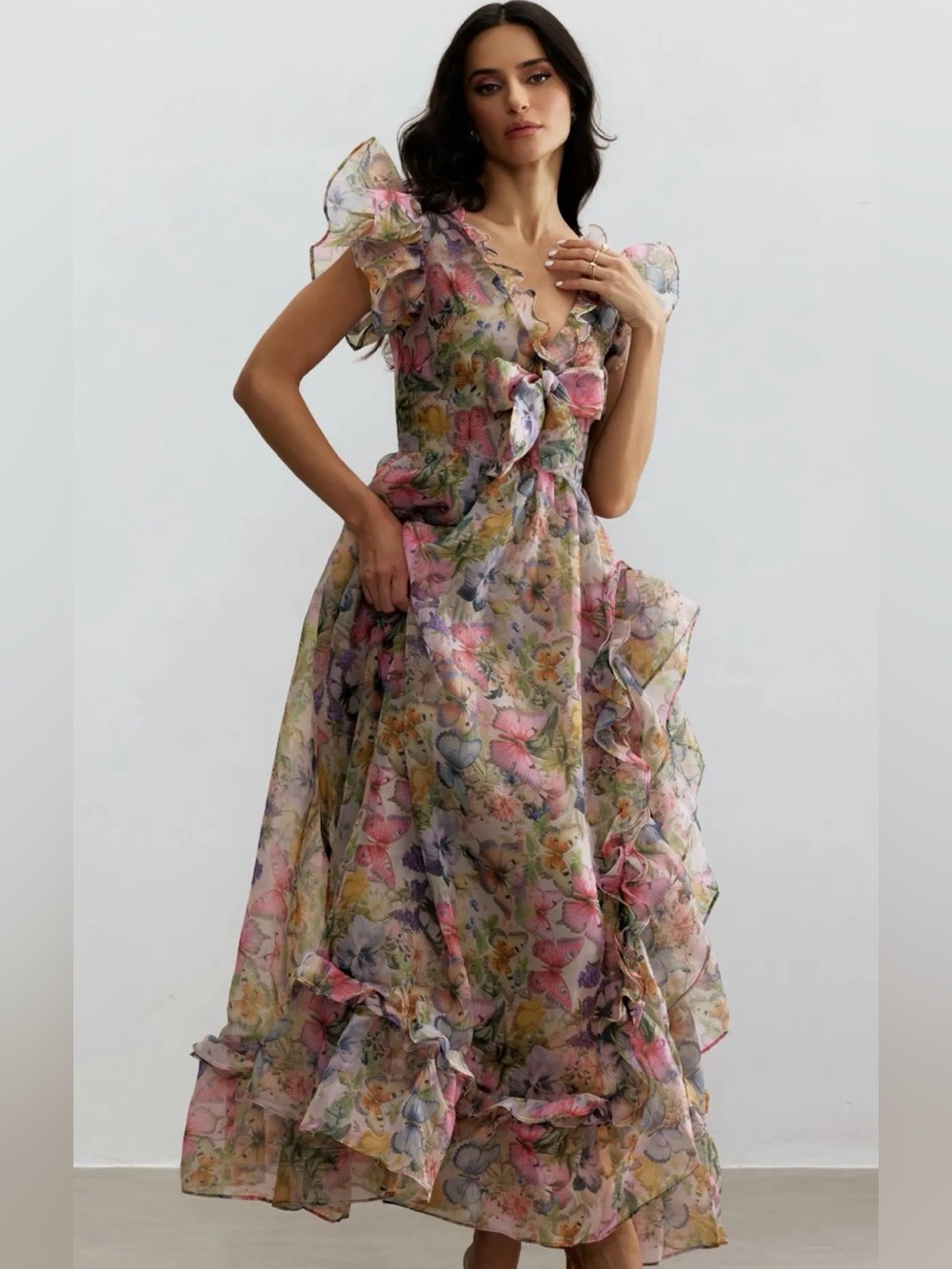 SUNFERE Sarah Butterfly Maxi Dress - Picture 2 of 10